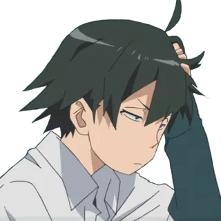 🤔 Anime, Menino, Pensando, Personagem, Confuso telegram sticker