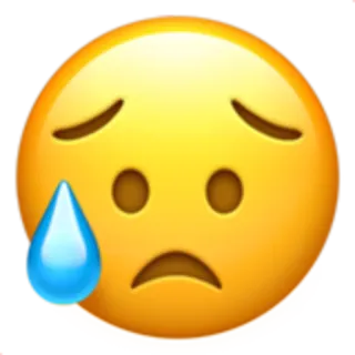 😥 emoji, sad, crying, tear, emotion, face telegram sticker