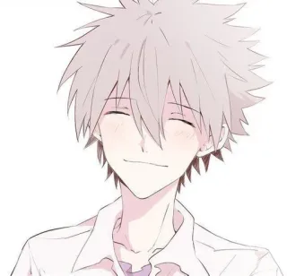 🌟 Anime, lächelnd, weißes Haar, süß, Kunst, Manga telegram sticker