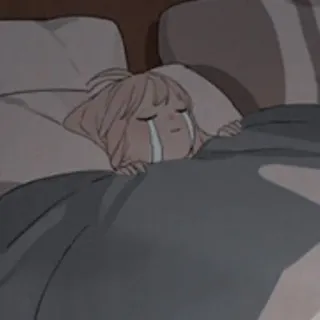 🍜 sad, crying, girl, anime, tears, emotional telegram sticker