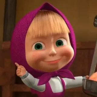 😄 Masha Masha and the Bear мультфильм, анимация, персонаж, ребенок, милый telegram sticker