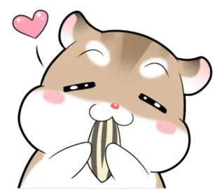 ❤ hamster, schattig, dier, hart, zaad telegram sticker