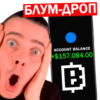 🔫 Blum БЛУМ-ДРОП ACCOUNT BALANCE +$157,084.00 telegram sticker