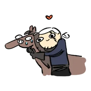 😍 cartoon, hug, animal, affection, character telegram sticker
