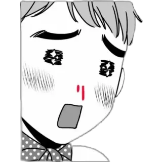 🥵 anime, shocked, manga, surprised, blood telegram sticker
