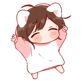 💞 lindo, anime, chibi, kawaii, orejas whatsapp sticker