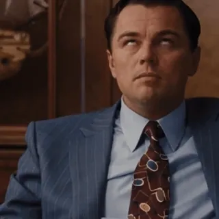 😒 Leonardo DiCaprio актер, фильм, мужчина, костюм, выражение telegram sticker