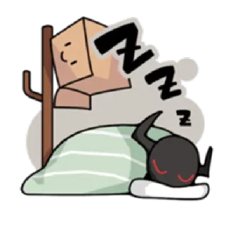 🛌 Z
Z sleeping, cartoon, zzz, sleepy, box, demon telegram sticker