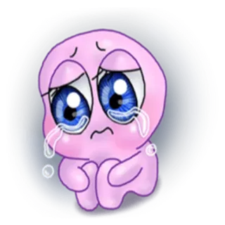 😭 pleurs, triste, larmes, dessin animé, rose, émotions telegram sticker