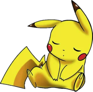 😴 Pikachu Pokemon โปเกมอน, ปิกาจู, ง่วง, การ์ตูน, สีเหลือง telegram sticker