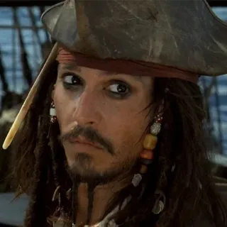 😕 Jack Sparrow Pirates of the Caribbean pirate, personnage, film, capitaine, capitaine jack sparrow whatsapp sticker