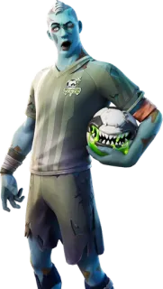 🧟‍♂ zombie, calcio, Fortnite, gioco, personaggio, non morto telegram sticker