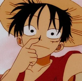 😐 Monkey D. Luffy One Piece Anime, Monkey D. Luffy, One Piece, Kreskówka telegram sticker
