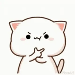 🎈 kat, dier, sticker, middelvinger, beledigend gebaar, schattig, cartoon, tekening whatsapp sticker
