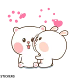 😽 urso, coelho, fofo, amor, casal, amizade whatsapp sticker