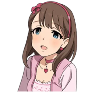 😈 Anime, Garota, Desenho animado, Personagem, Fofo, Rosa whatsapp sticker