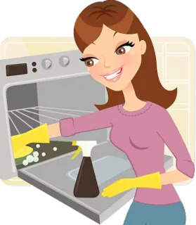 👩‍🍳 nettoyage, femme, four, tâches ménagères, cuisine, domestique, dessin animé telegram sticker