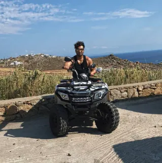 🖤 man, ATV, off-road, vehicle, outdoor, summer, travel telegram sticker