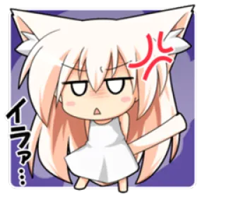 😒 イラァ… anime, catgirl, manga, angry, cute, illustration whatsapp sticker