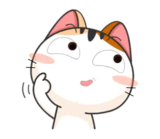 🤔 cat, thinking, cartoon, cute, sticker telegram sticker