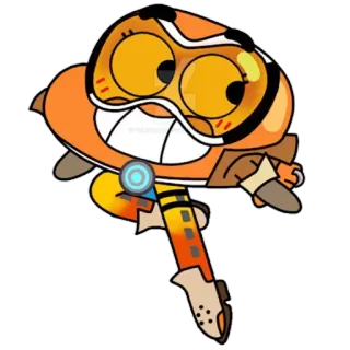 😈 Darwin Watterson The Amazing World of Gumball dibujos animados, animado, pez, personaje, naranja whatsapp sticker