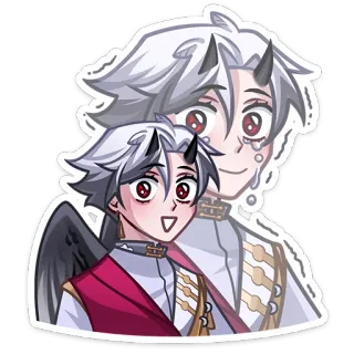 🥹 anime, demon, angel, wings, horns, cute, sticker telegram sticker
