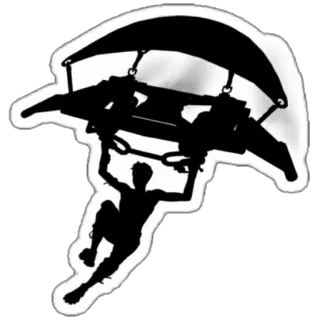🔫 Силуэт, Мужчина, Планирование, Полет, Парашютизм, Парашют telegram sticker