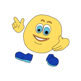 🕺 Emoji, Desenho animado, Amarelo, Personagem, Andando whatsapp sticker