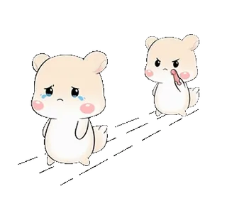 😢 criceto, cartone animato, carino, emozioni, dito medio telegram sticker