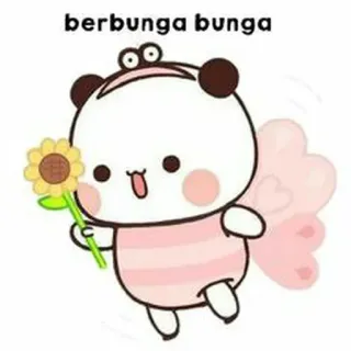 🐻 berbunga bunga 可爱, 花, 卡通, 动物, 快乐, 熊, 春天, 异想天开 telegram sticker