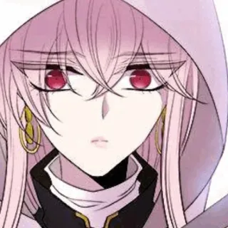 🥀 Anime, Karakter, Manga, Ilustrasi, Rambut pink, Mata merah whatsapp sticker