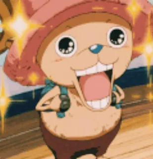 🤩 Tony Tony Chopper One Piece Аниме, Ван Пис, Тони Тони Чоппер, Мультфильм, Счастливый, Улыбается telegram sticker