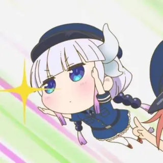 ☁️ Kanna Kamui Miss Kobayashi's Dragon Maid Anime, Chibi, Drago, Carino, Kawaii telegram sticker