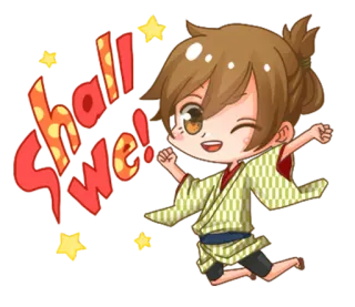😉 Shall We! anime, carino, allegro, manga, stelle telegram sticker