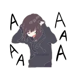 😤 Anime Mädchen, Niedlich, Hoodie, Anime, Cartoon telegram sticker