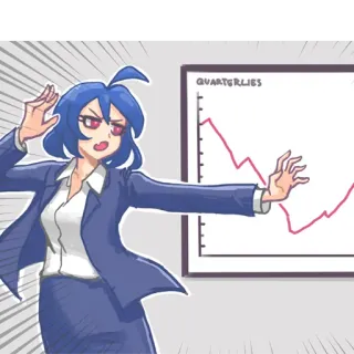 😅 QUARTERLIES бизнес, экономика, квартальный отчет, финансы, презентация, злой telegram sticker