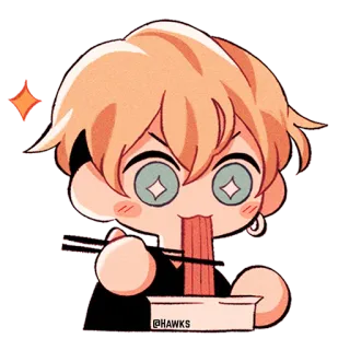 ✨ @HAWKS Anime, Mì, Đồ ăn, Kawaii, Dễ thương, Sticker, Nghệ thuật telegram sticker