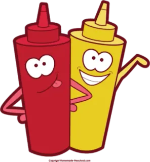🍅 ケチャップ, マスタード, 漫画, 食べ物, 調味料 telegram sticker