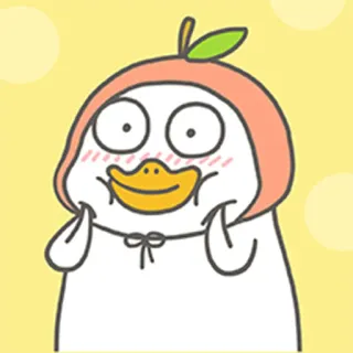 😇 утка, персик, мультфильм, милый, животное, шляпа whatsapp sticker