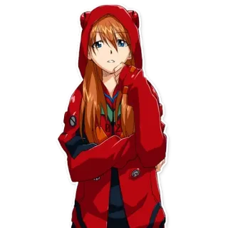 🤔 Asuka Langley Soryu Neon Genesis Evangelion anime, character, Asuka Langley, Evangelion telegram sticker