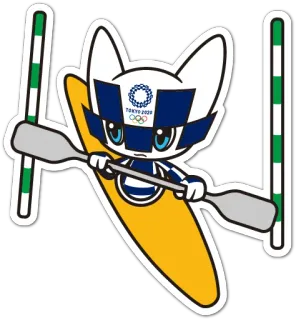 🚣 Miraitowa Tokyo 2020 Olympics mascot, olympics, tokyo 2020, sport, canoe, kayak telegram sticker