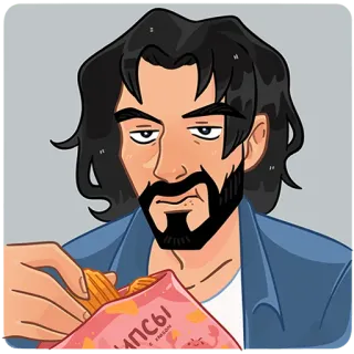 🍟 чипсы food, snack, chips, male, cartoon, person telegram sticker