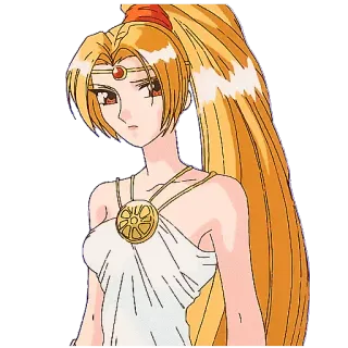 😒 Anime, Personagem, Feminino, Loira, Retrato, Ilustração telegram sticker