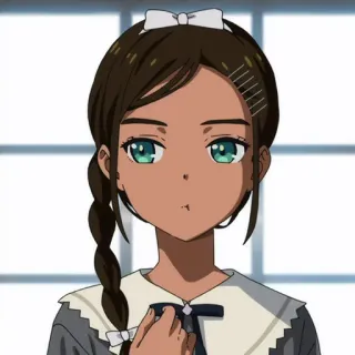 🥚 アニメ, 女の子, キャラクター, 制服 telegram sticker