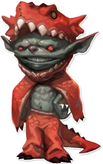 🐉 Goblin, Monster, Kreatur, Rot, Kostüm, Fantasy telegram sticker