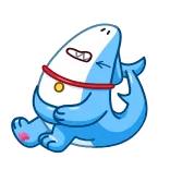 😖 cartoon shark, cute animal, blue shark, sticker telegram sticker