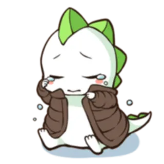 😭 fofo, dinossauro, triste, chorando, kawaii, desenho animado, animal whatsapp sticker