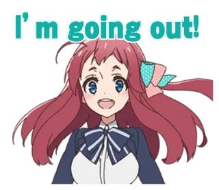 🏃‍♀️ I'm going out! Аниме, Мультфильм, Девушка, Счастливая, Гулять telegram sticker