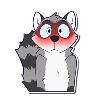 😳 енот, животное, мультфильм, стикер whatsapp sticker