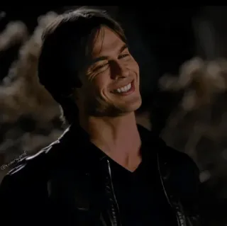 🎭 Damon Salvatore The Vampire Diaries vampire, tv show, smiling, ian somerhalder, actor, character telegram sticker